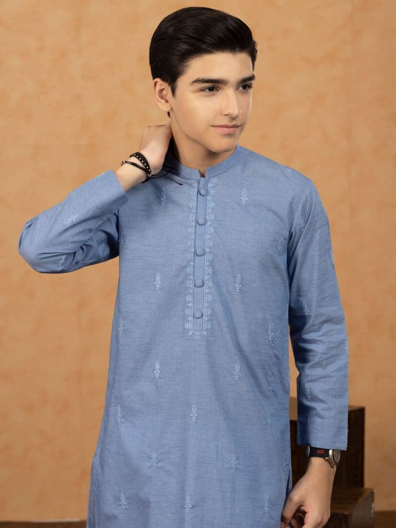 Blue Blended Kurta thumbnail
