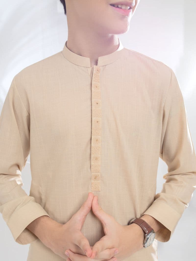 Beige Blended Kurta thumbnail