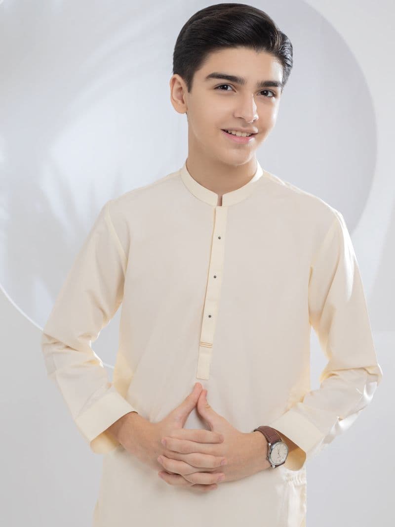 Off White Blended Kurta thumbnail