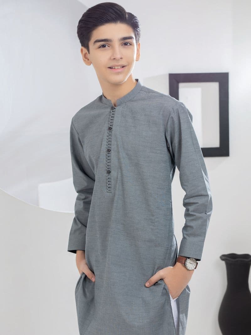 Grey Blended Kurta thumbnail