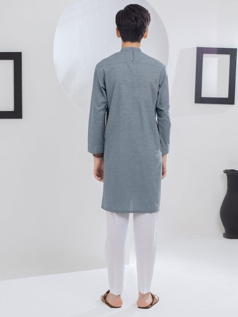 Grey Blended Kurta thumbnail