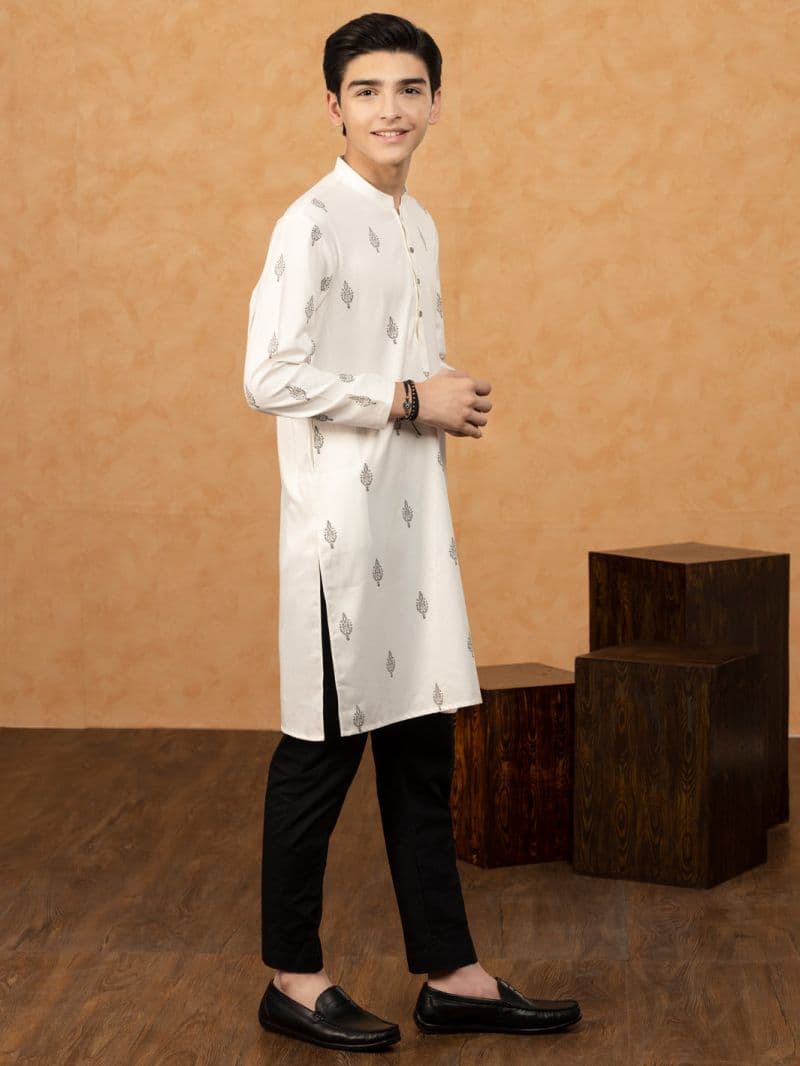White Blended Kurta thumbnail