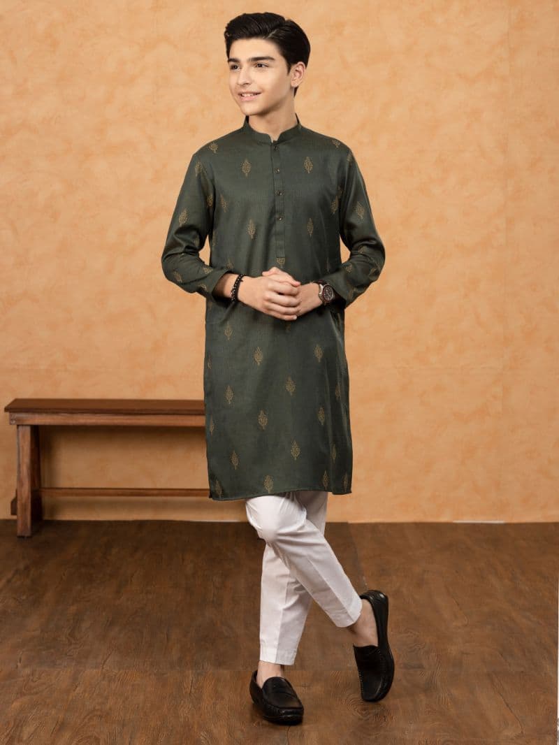 Green Blended Kurta thumbnail