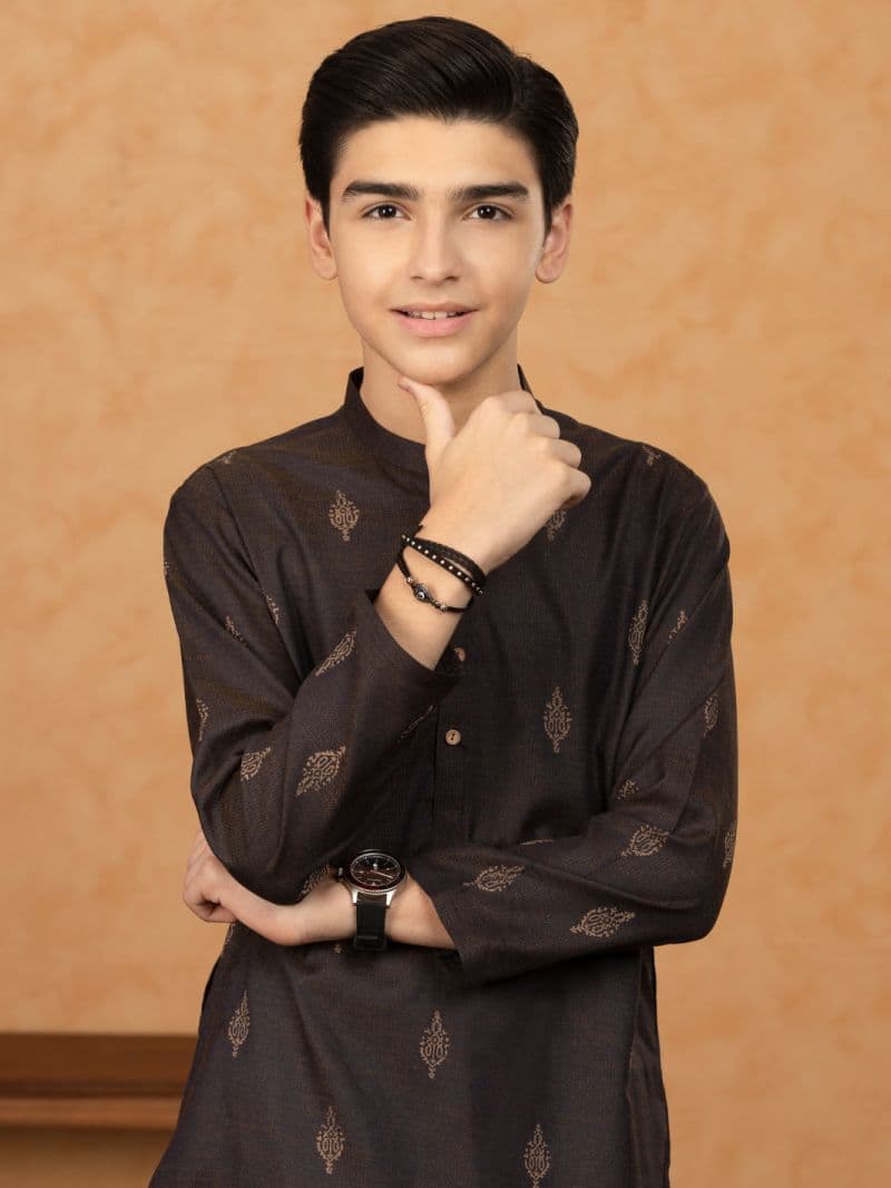 Dark Brown Blended Kurta thumbnail
