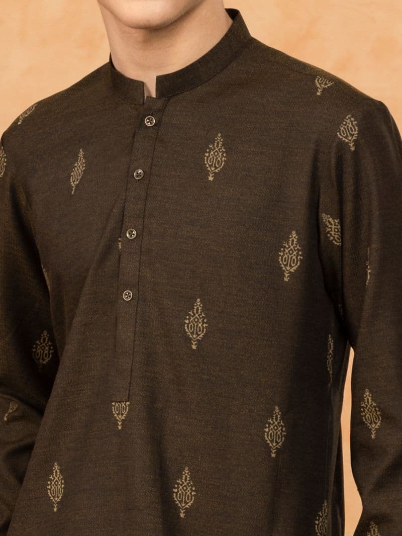 Kahi Green Blended Kurta thumbnail