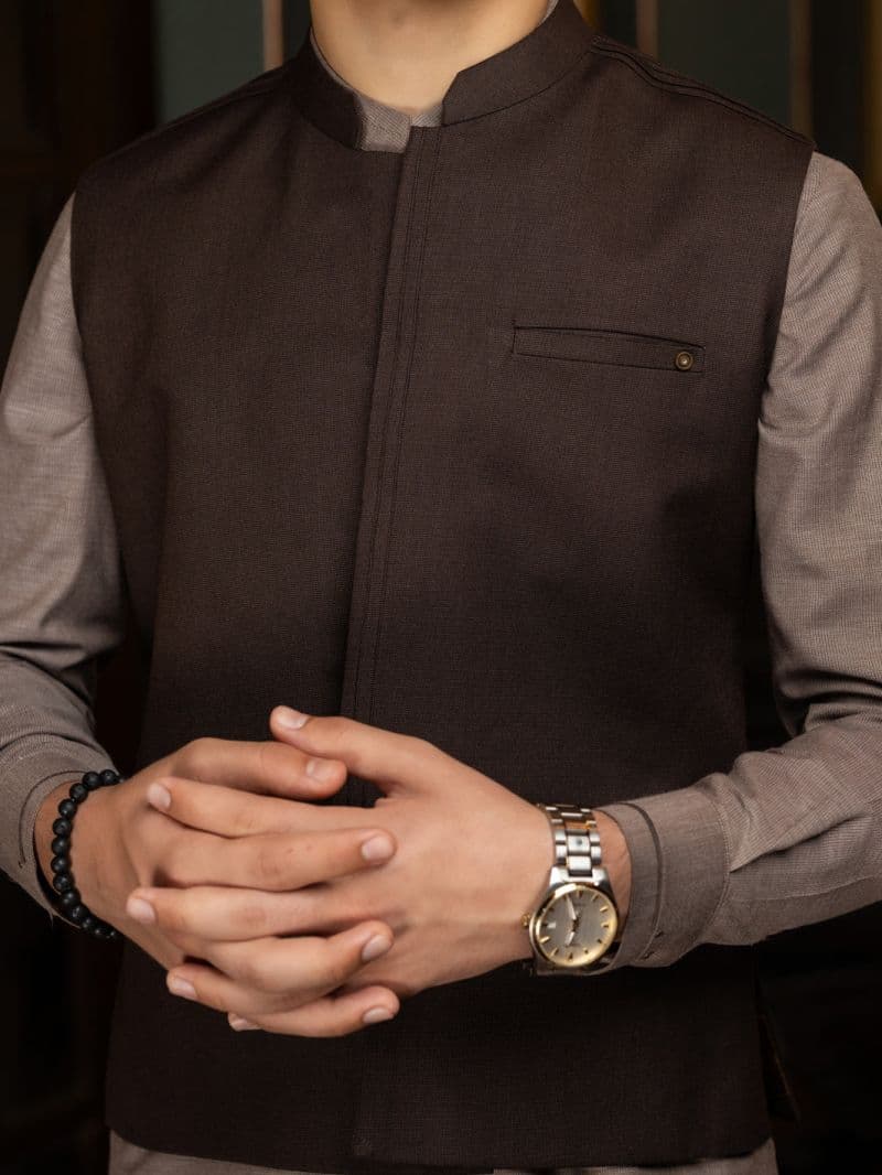 Dark Brown Blended Waistcoat thumbnail