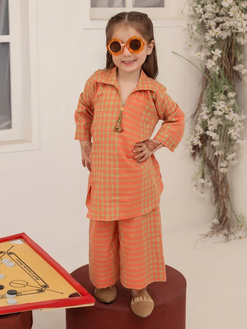 Peach 2 Piece Stitched
