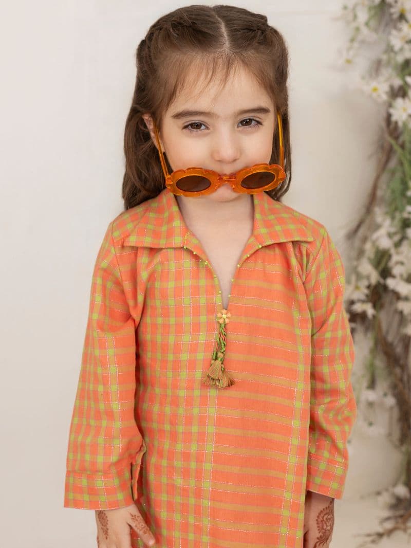 Peach 2 Piece Stitched