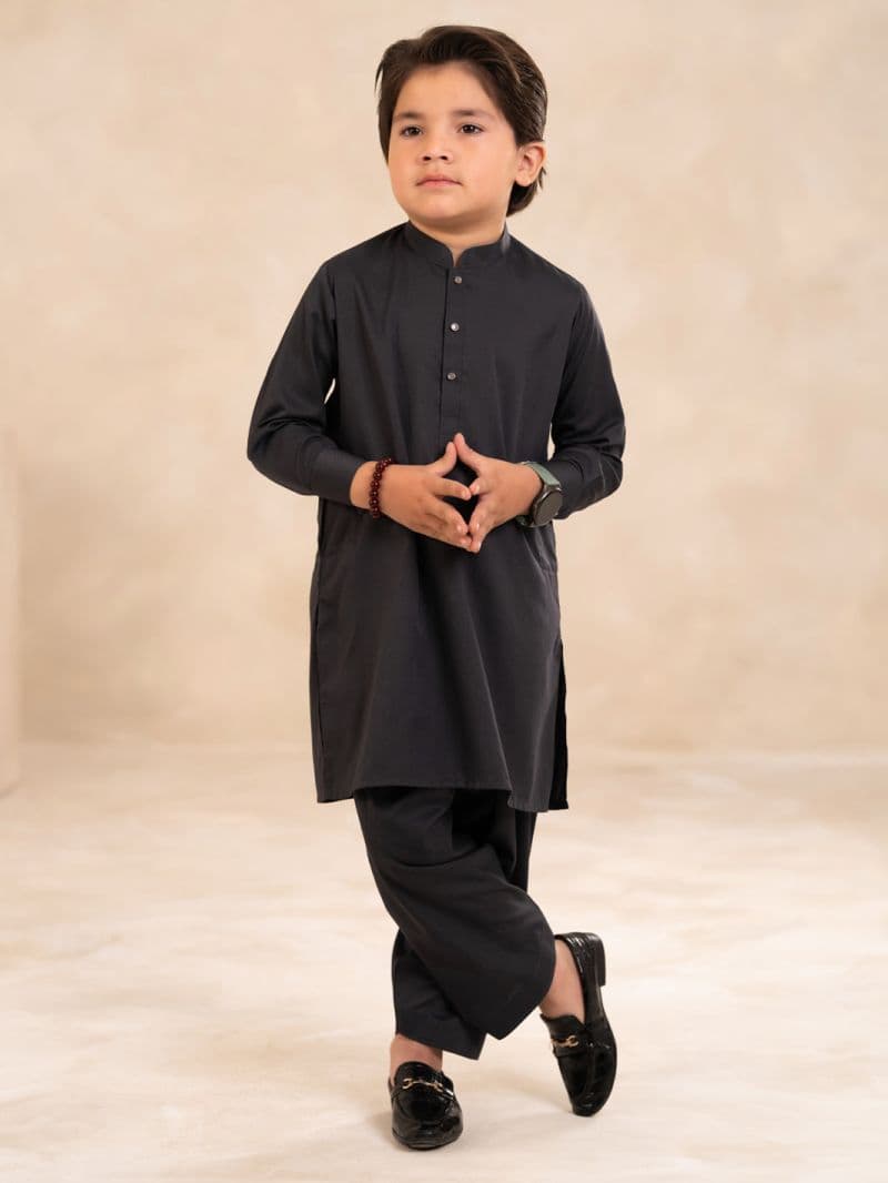 Grey Plain Kameez Shalwar thumbnail