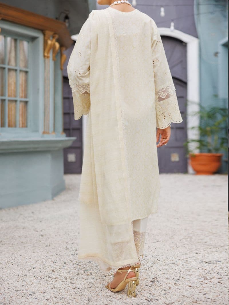 Off White Lawn 3Pc Stitched thumbnail