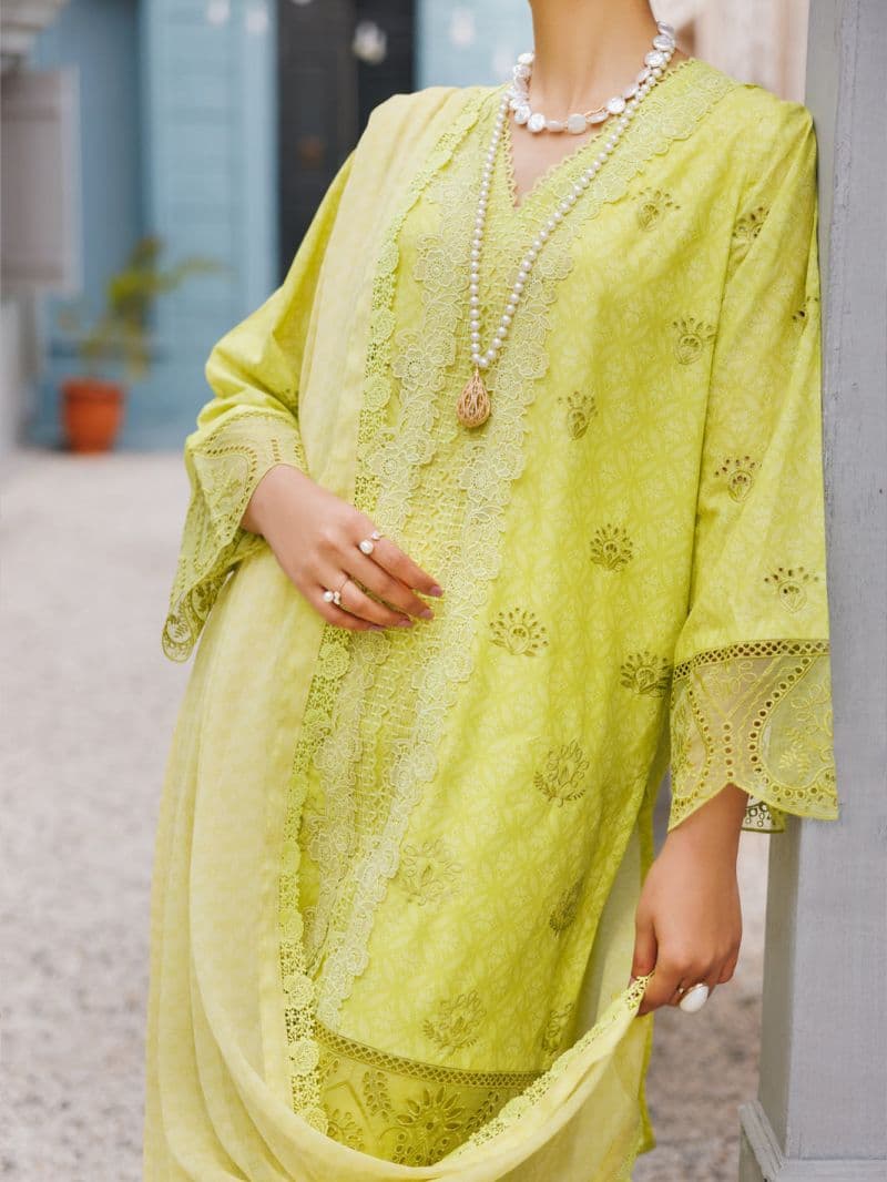 Lemon Lawn 3Pc Stitched