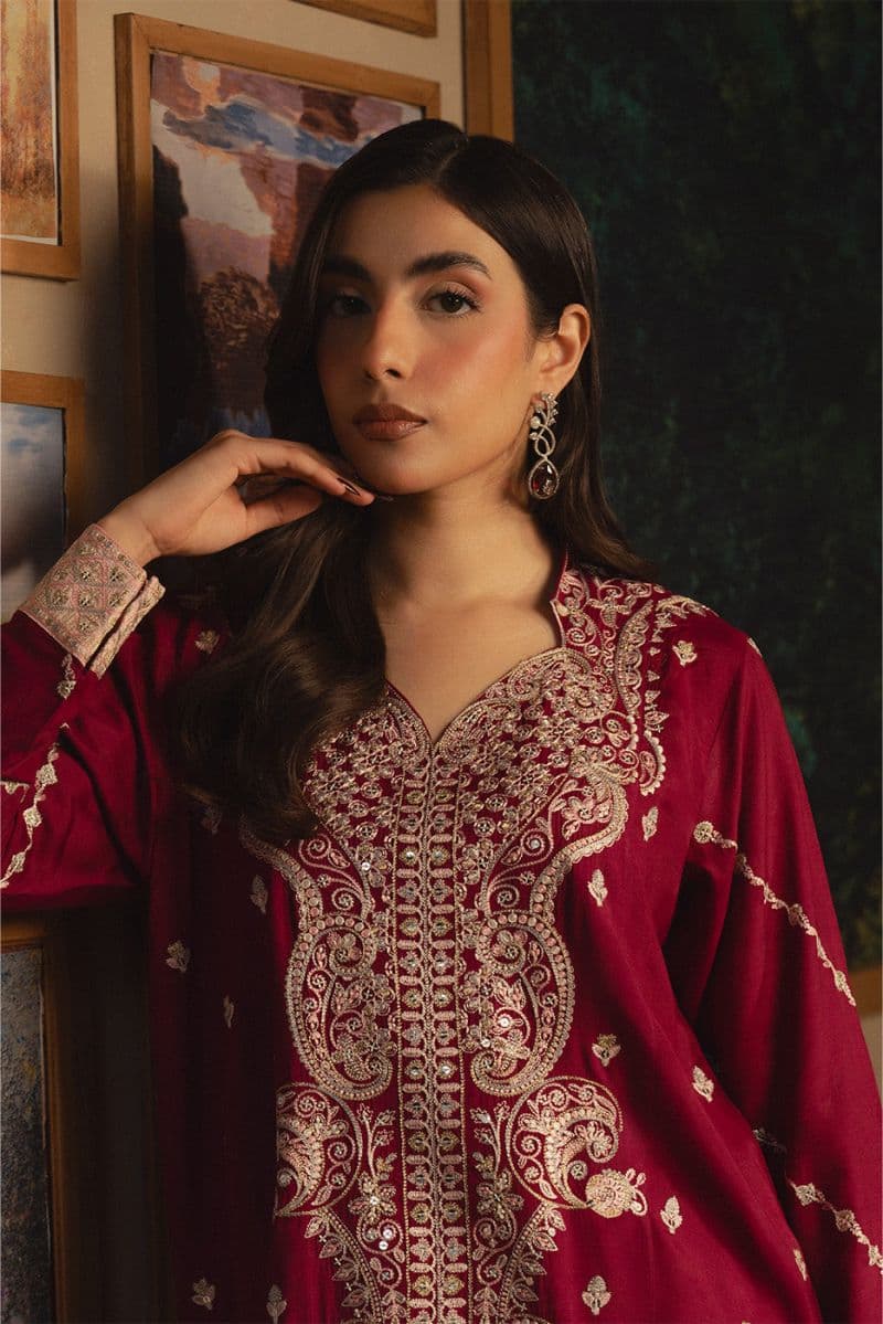 2 PIECE EMBROIDERED KHADDAR SHIRT (LUXURY-PRET) thumbnail