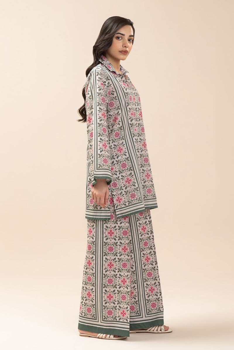 2 PIECE PRINTED LAWN SUIT-OLIVINE MOSAIC (UNSTITCHED) thumbnail