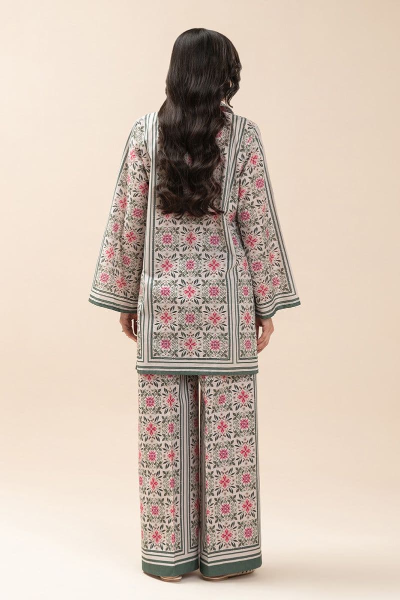2 PIECE PRINTED LAWN SUIT-OLIVINE MOSAIC (UNSTITCHED) thumbnail