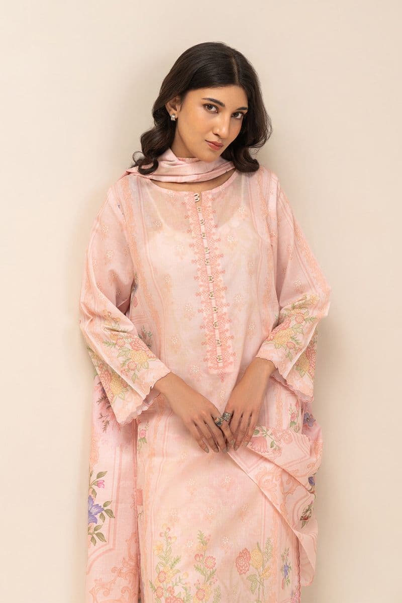 3 PIECE PRINTED LAWN SUIT-PASTEL SERENITY (UNSTITCHED) thumbnail
