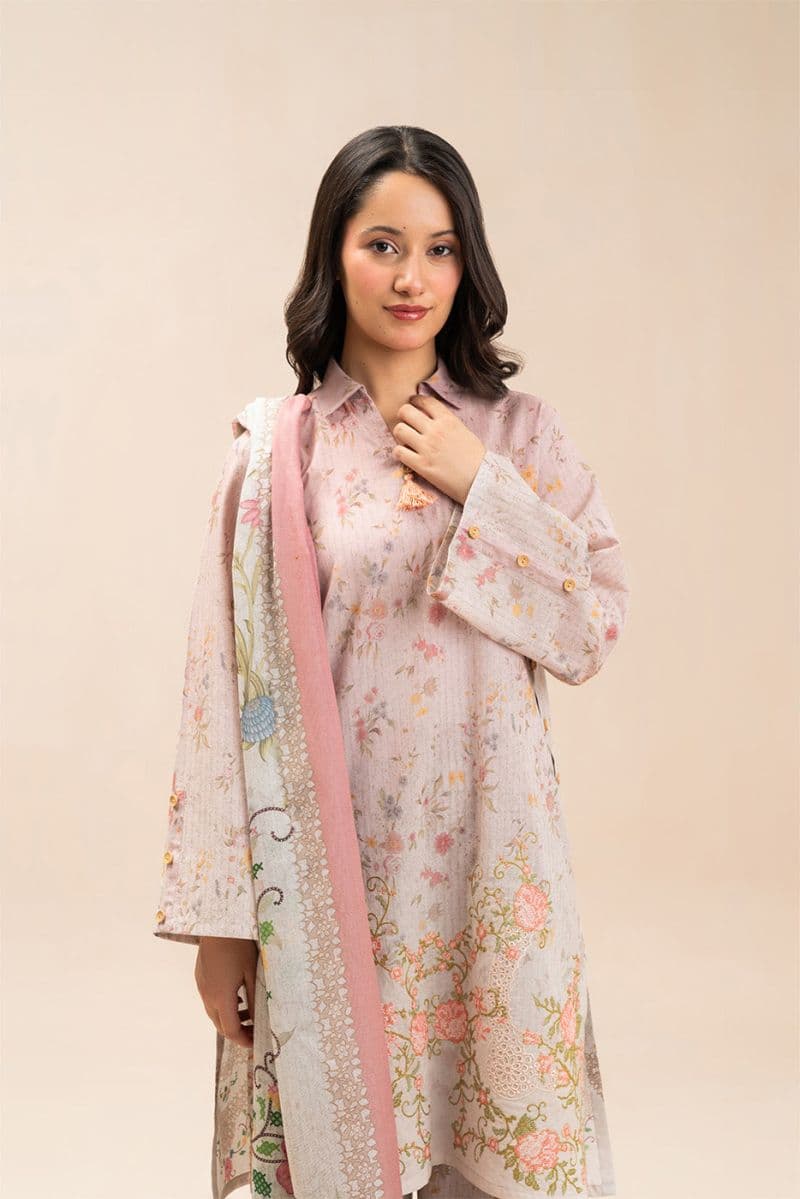3 PIECE EMBROIDERED LAWN SUIT-VICTORIAN CHARM (UNSTITCHED) thumbnail