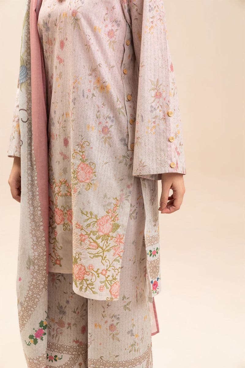 3 PIECE EMBROIDERED LAWN SUIT-VICTORIAN CHARM (UNSTITCHED) thumbnail