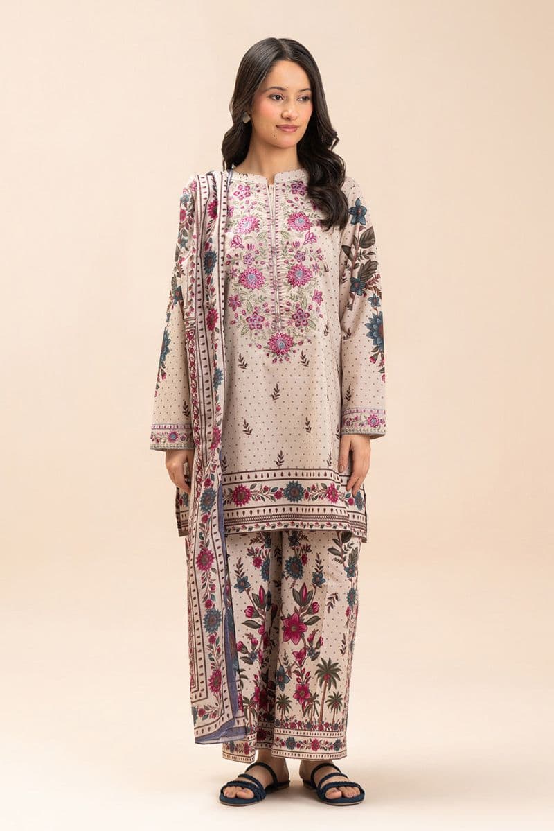 3 PIECE EMBROIDERED LAWN SUIT-FLEUR CHARM (UNSTITCHED) thumbnail