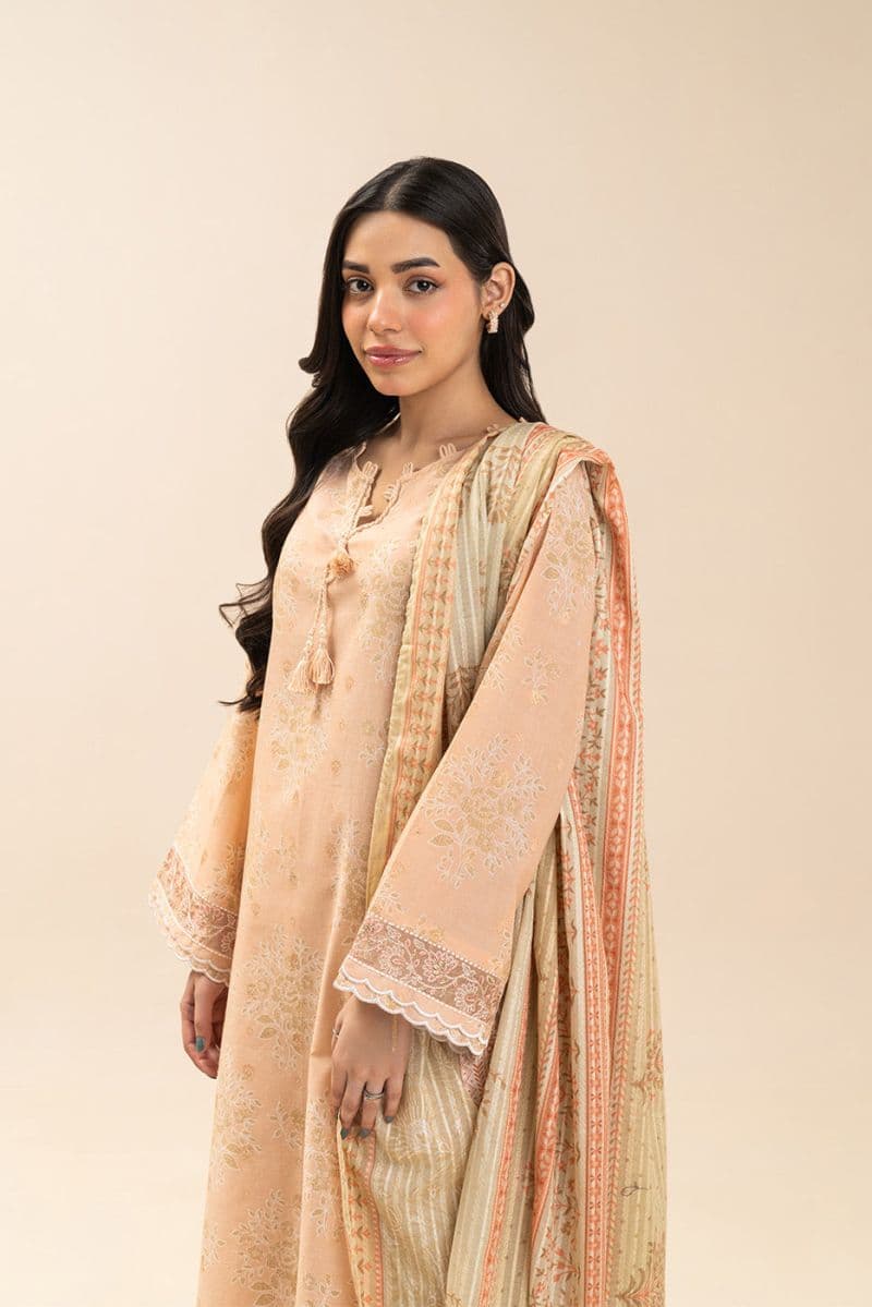 3 Piece Embroidered Lawn Suit - Floral Veil Unstitched