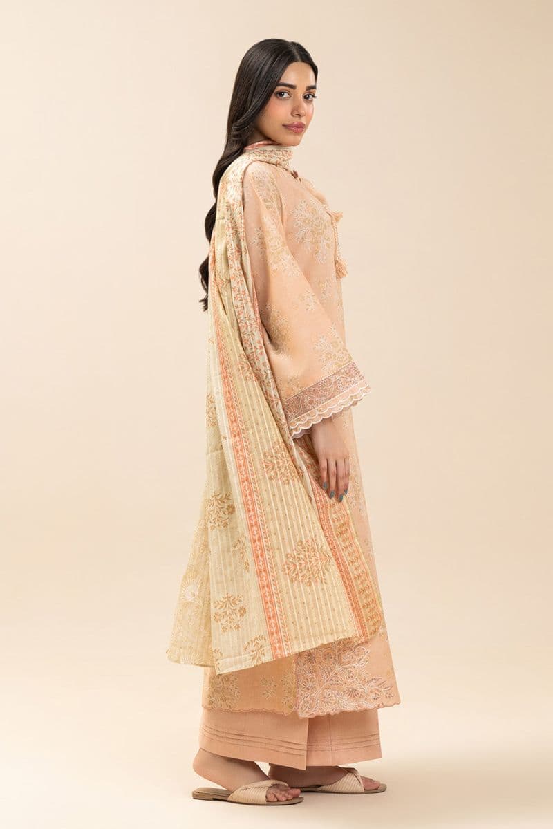 3 Piece Embroidered Lawn Suit - Floral Veil Unstitched