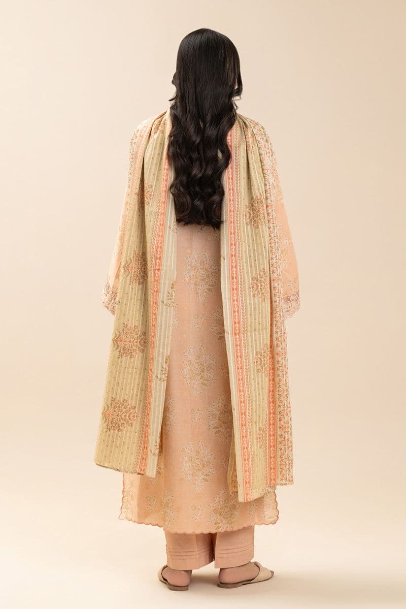 3 Piece Embroidered Lawn Suit - Floral Veil Unstitched