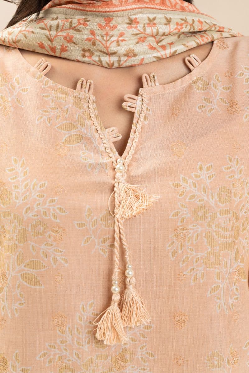 3 Piece Embroidered Lawn Suit - Floral Veil Unstitched