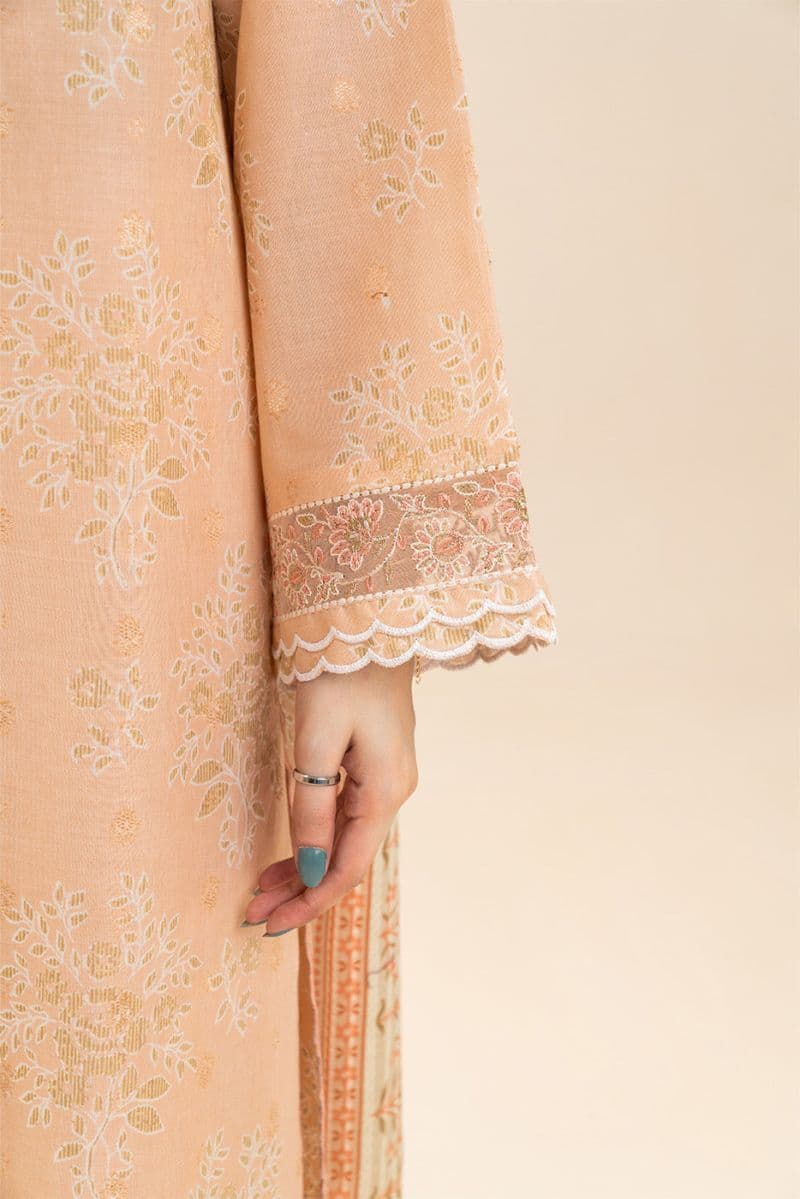 3 Piece Embroidered Lawn Suit - Floral Veil Unstitched