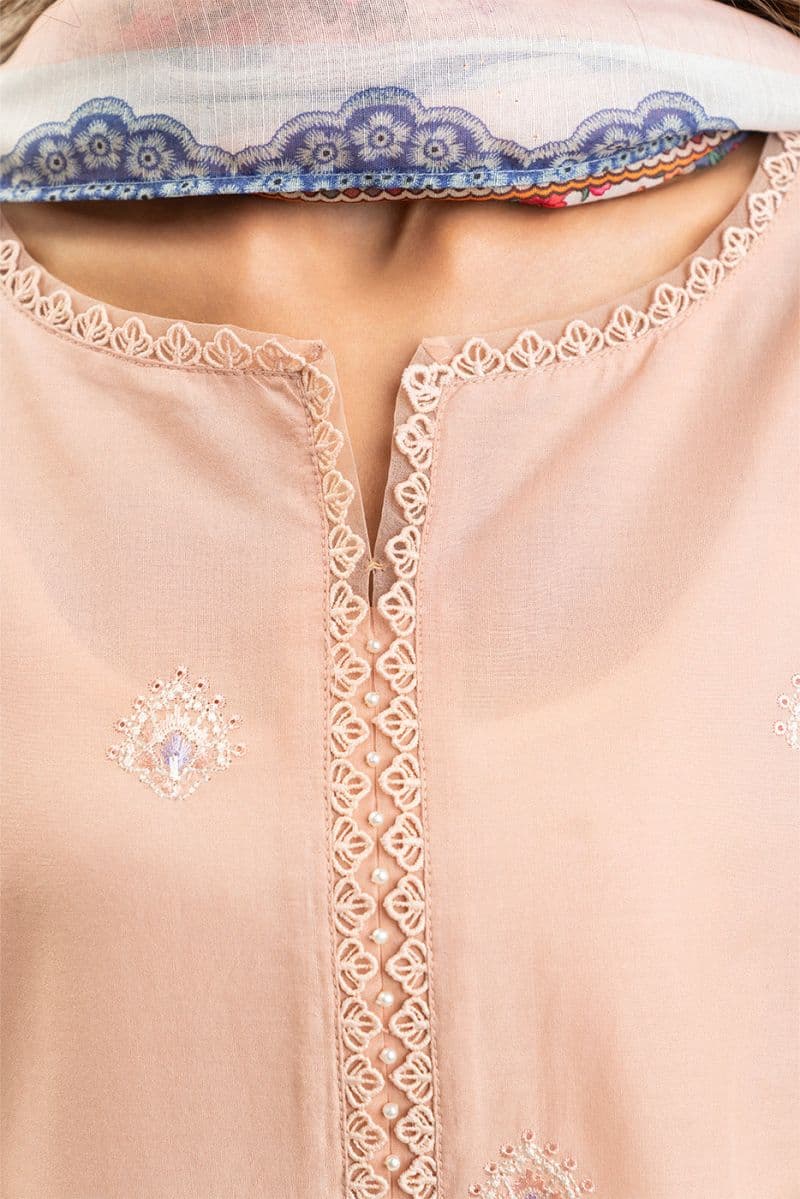 3 PIECE EMBROIDERED LAWN SUIT-ROSE QUARTZ (UNSTITCHED)
