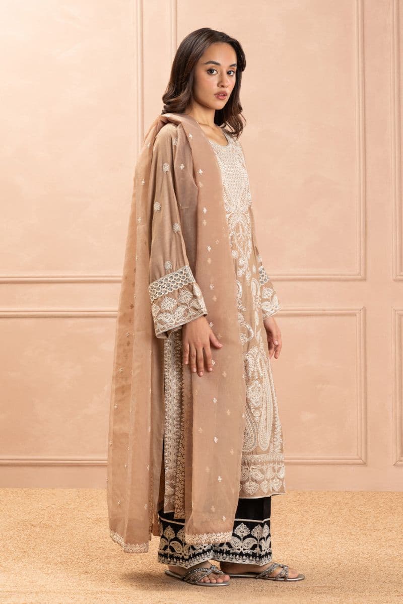 3 PIECE EMBROIDERED RAW SILK SUIT (LUXURY PRET)