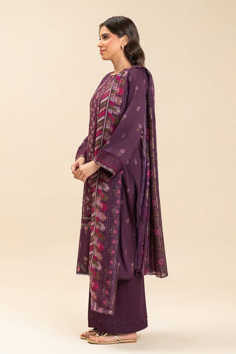 3 PIECE EMBROIDERED LAWN SUIT-AMETHYST BLOOM (UNSTITCHED)