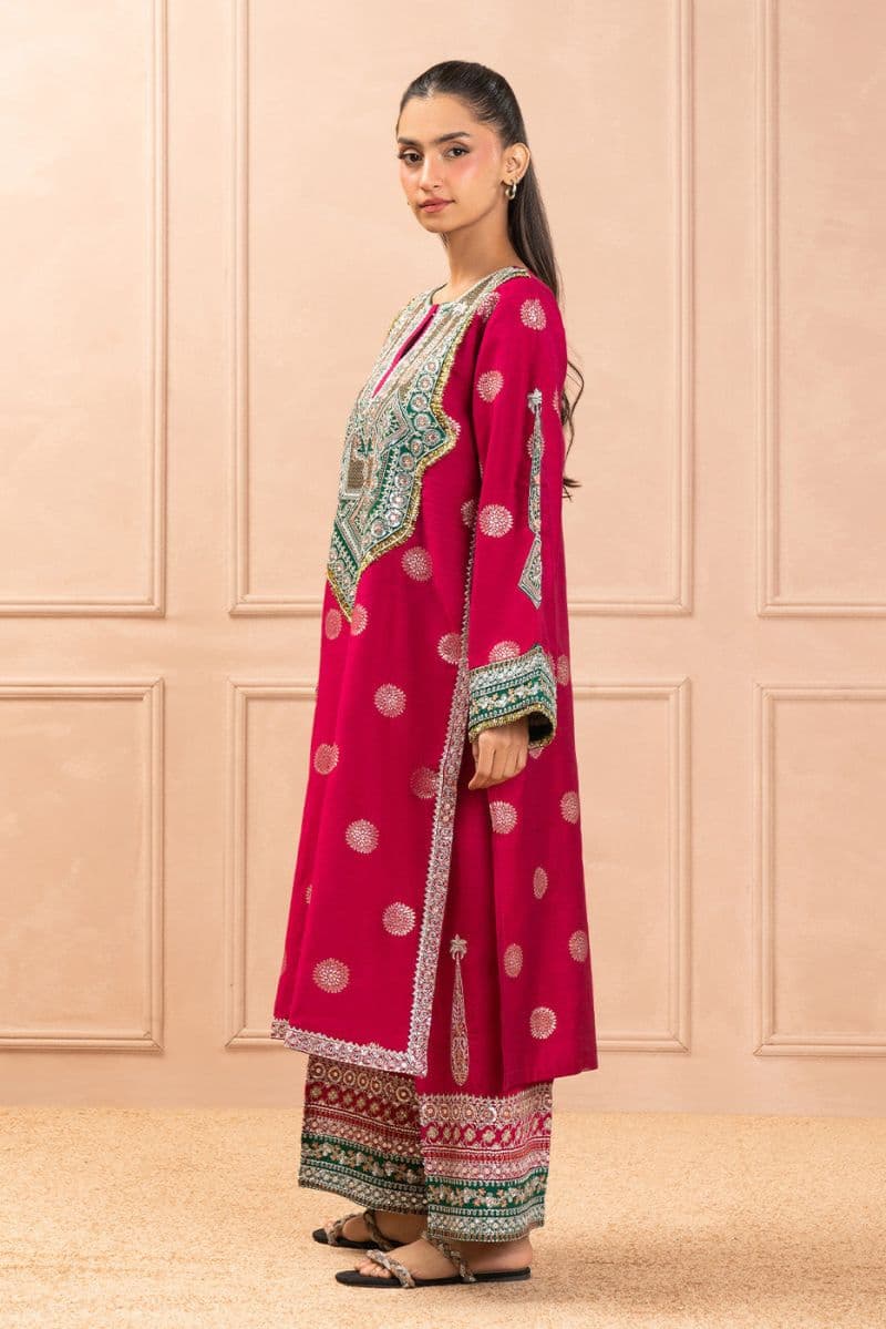 2 Piece Embroidered Rawsilk Suit Luzury Pret