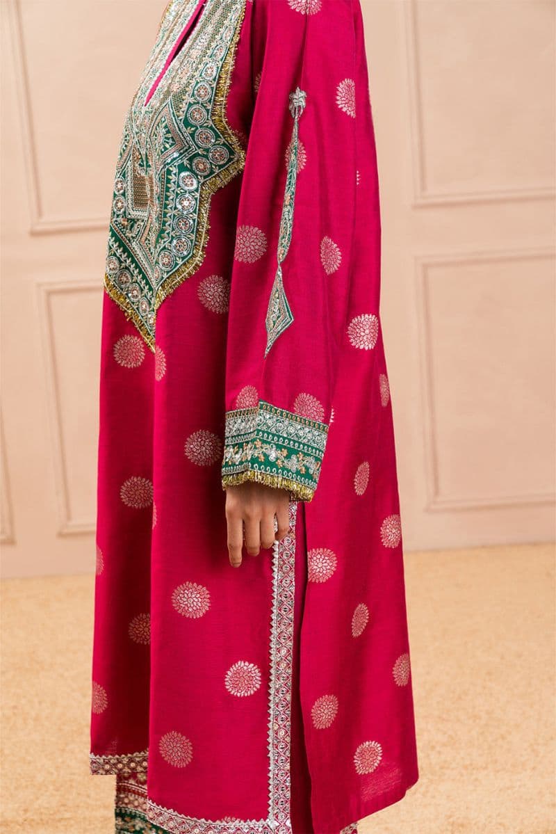 2 Piece Embroidered Rawsilk Suit Luzury Pret