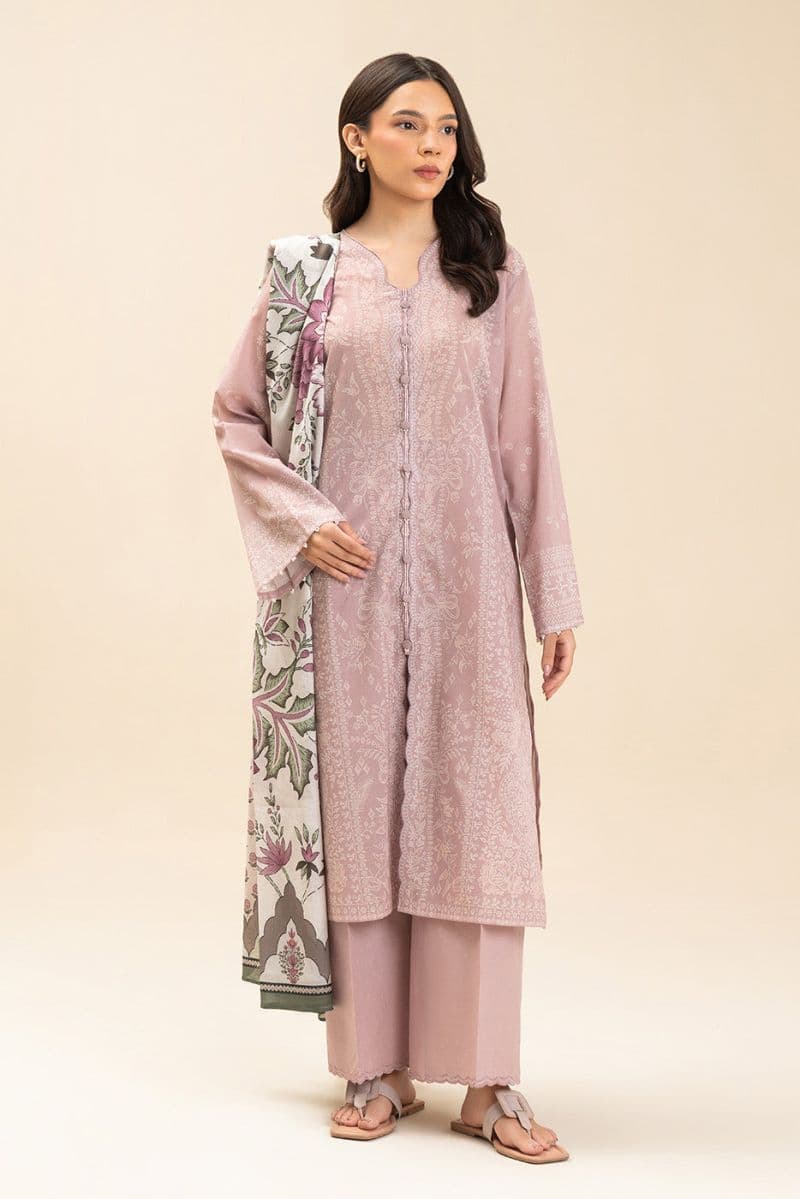 3 PIECE PRINTED LAWN SUIT-FLORET DUSK (UNSTITCHED) thumbnail