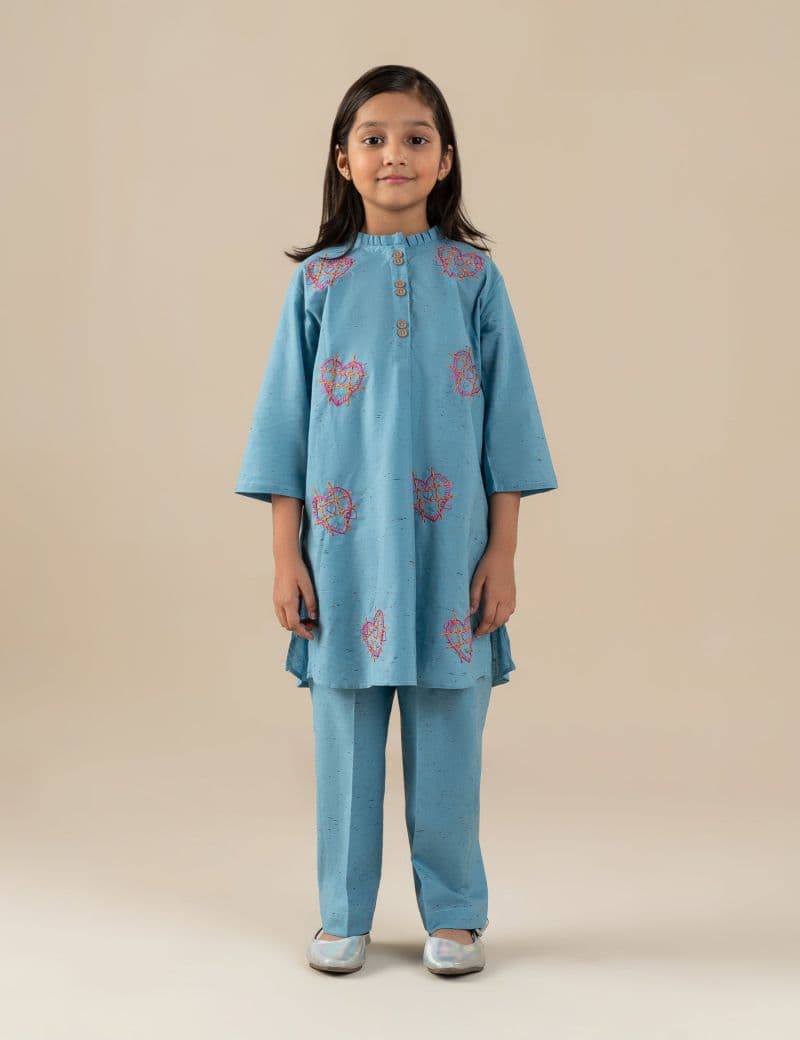 2 PIECE HEART EMBROIDERED SUIT thumbnail