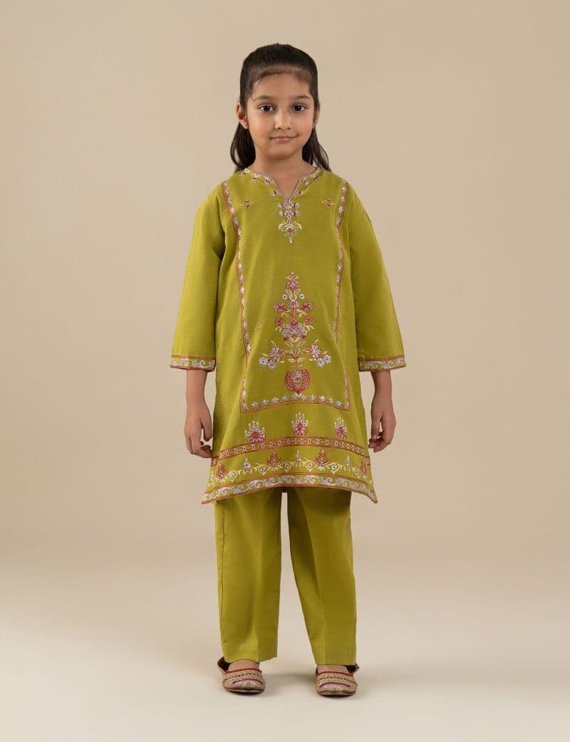 2 PIECE FLORAL EMBROIDERED SUIT