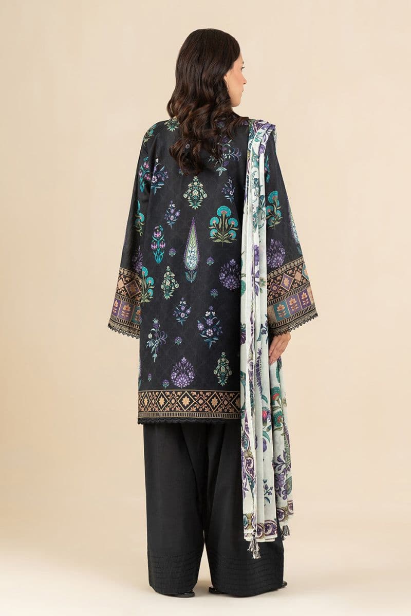 3 PIECE EMBROIDERED LAWN SUIT-CHARCOAL CHARM (UNSTITCHED) thumbnail