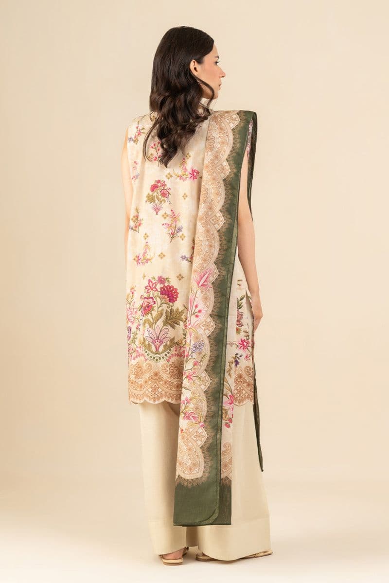 3 PIECE EMBROIDERED LAWN SUIT-IVORY FLEUR (UNSTITCHED) thumbnail