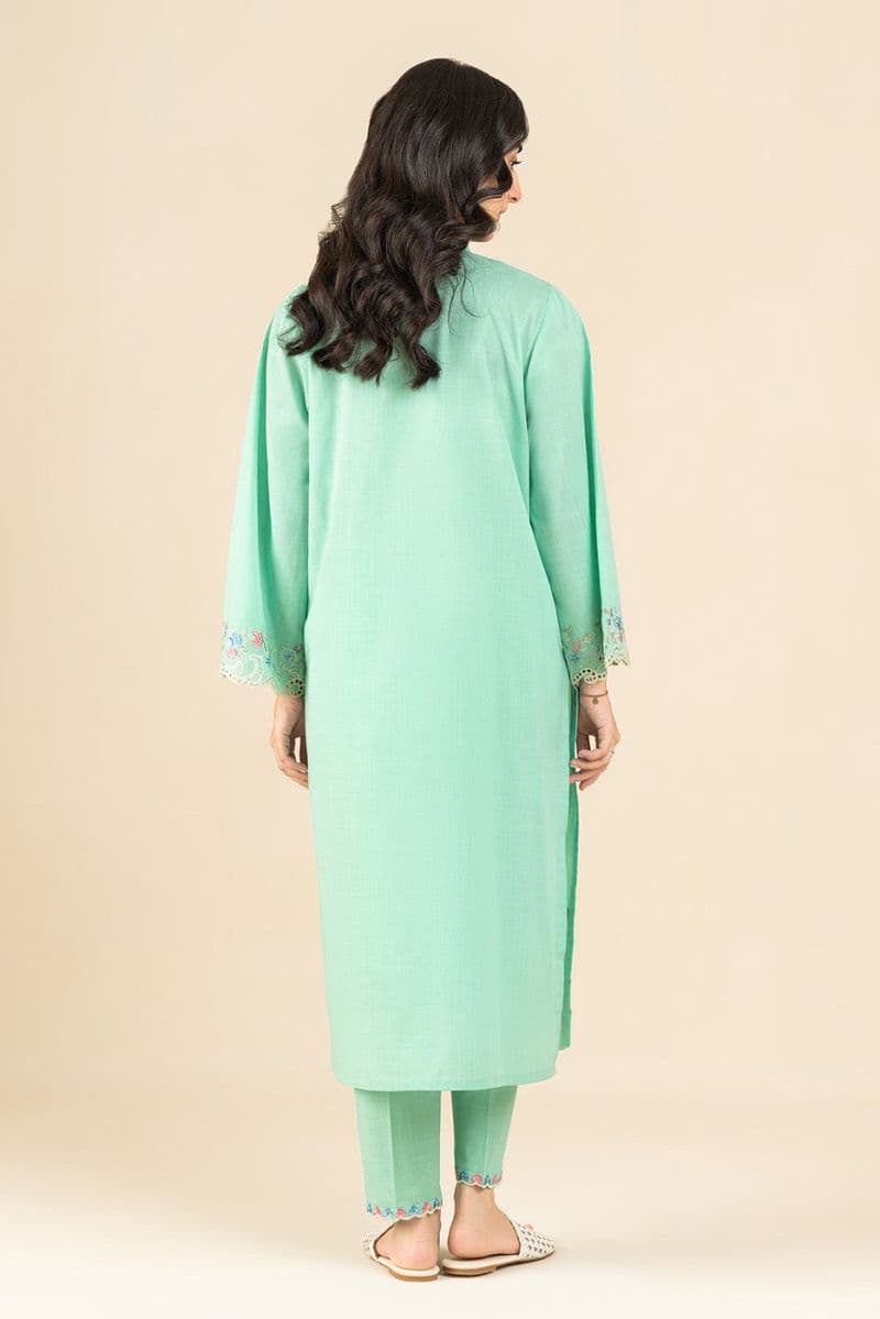 2 PIECE EMBROIDERED TWO WAY SLUB SUIT (PRET)
