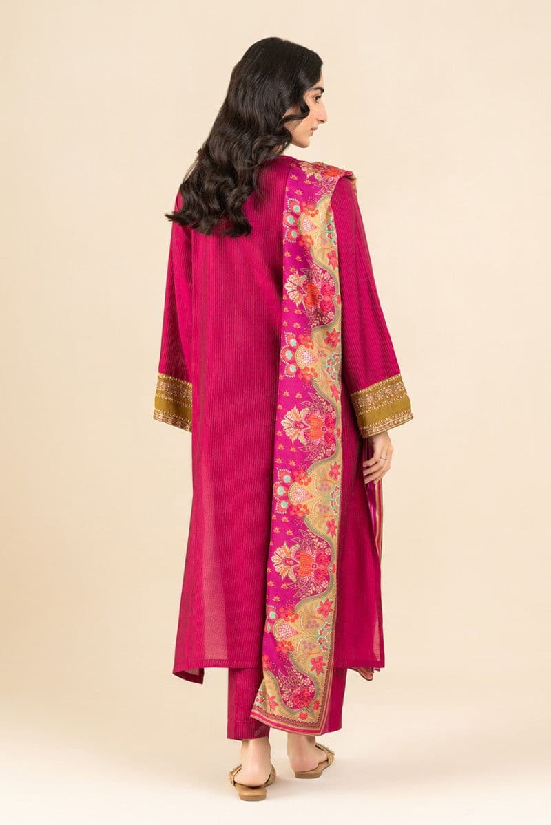 3 PIECE EMBROIDERED TWO TONE MISSOURI SUIT (PRET) thumbnail
