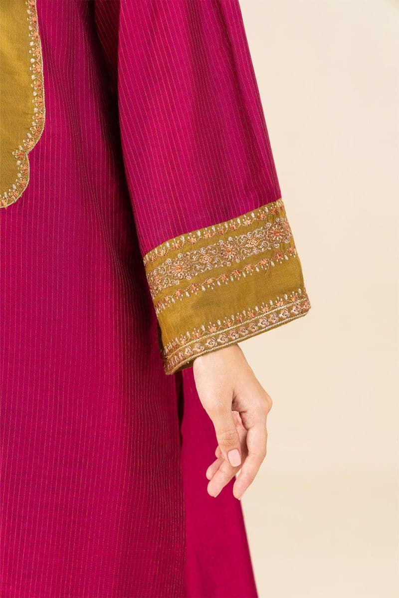 3 PIECE EMBROIDERED TWO TONE MISSOURI SUIT (PRET) thumbnail