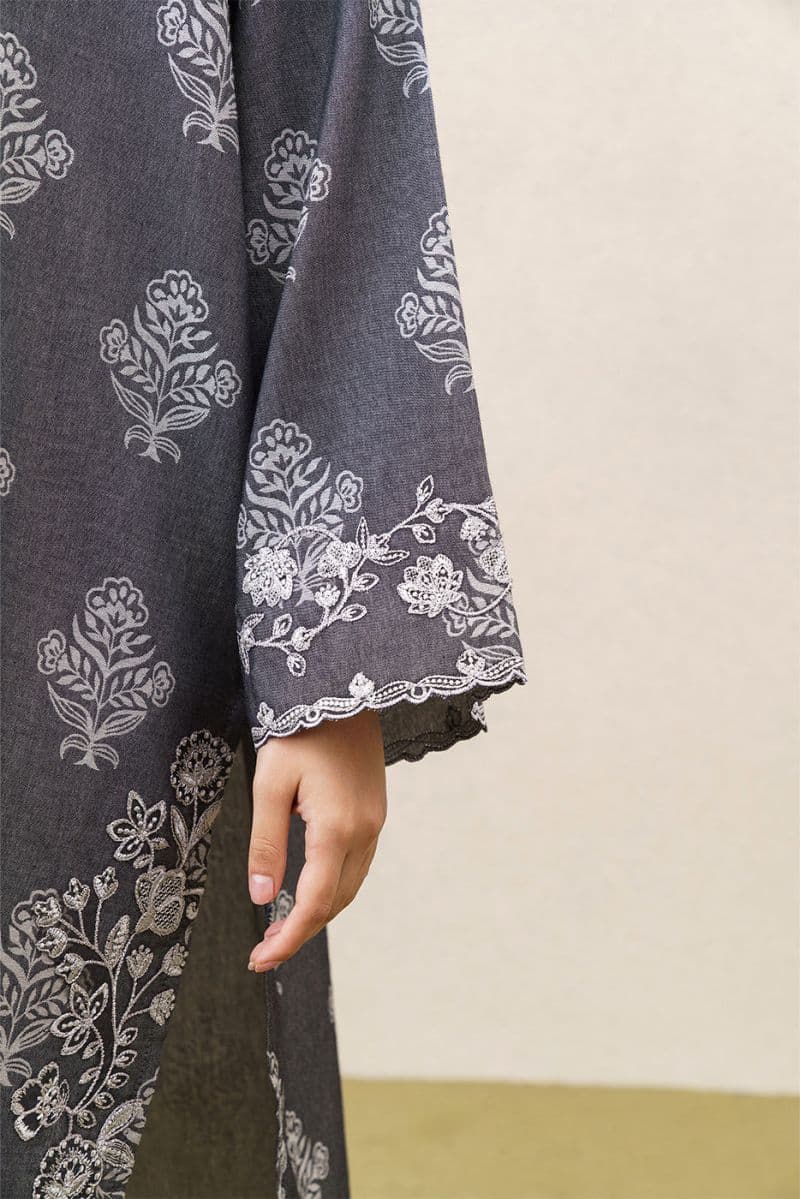 2 PIECE EMBROIDERED YARN DYED JACQUARD SUIT-TAUPE GRAY (UNSTITCHED) thumbnail