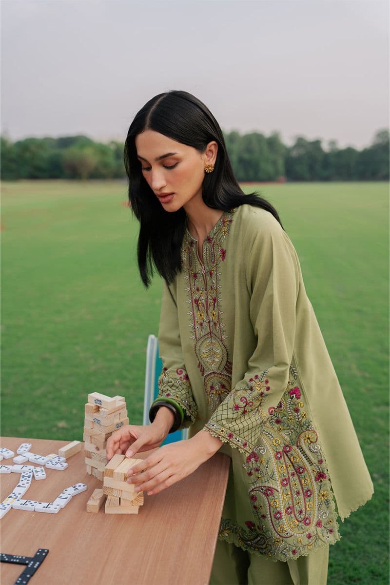 2 PIECE EMBROIDERED KHADDAR SUIT-PAISLEY RHYTHM ( UNSTITCHED ) thumbnail