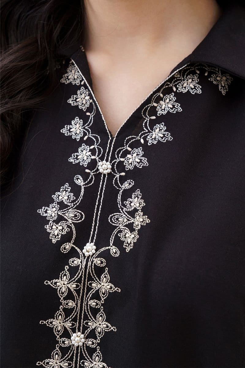 2 PIECE EMBROIDERED KHADDAR SUIT-NUEVO ONYX ( UNSTITCHED ) thumbnail