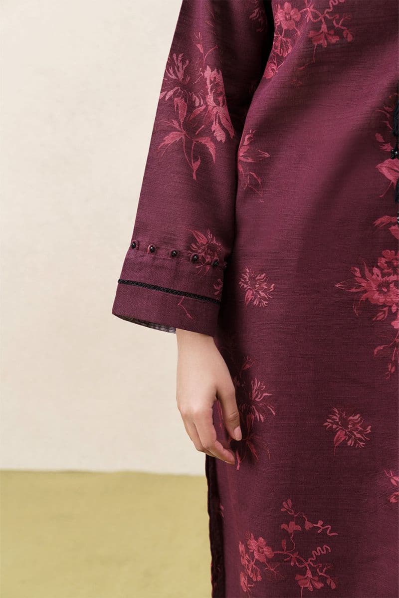 3 PIECE PRINTED SLUB KHADDAR SUIT-MONO VERDANT (UNSTITCHED) thumbnail