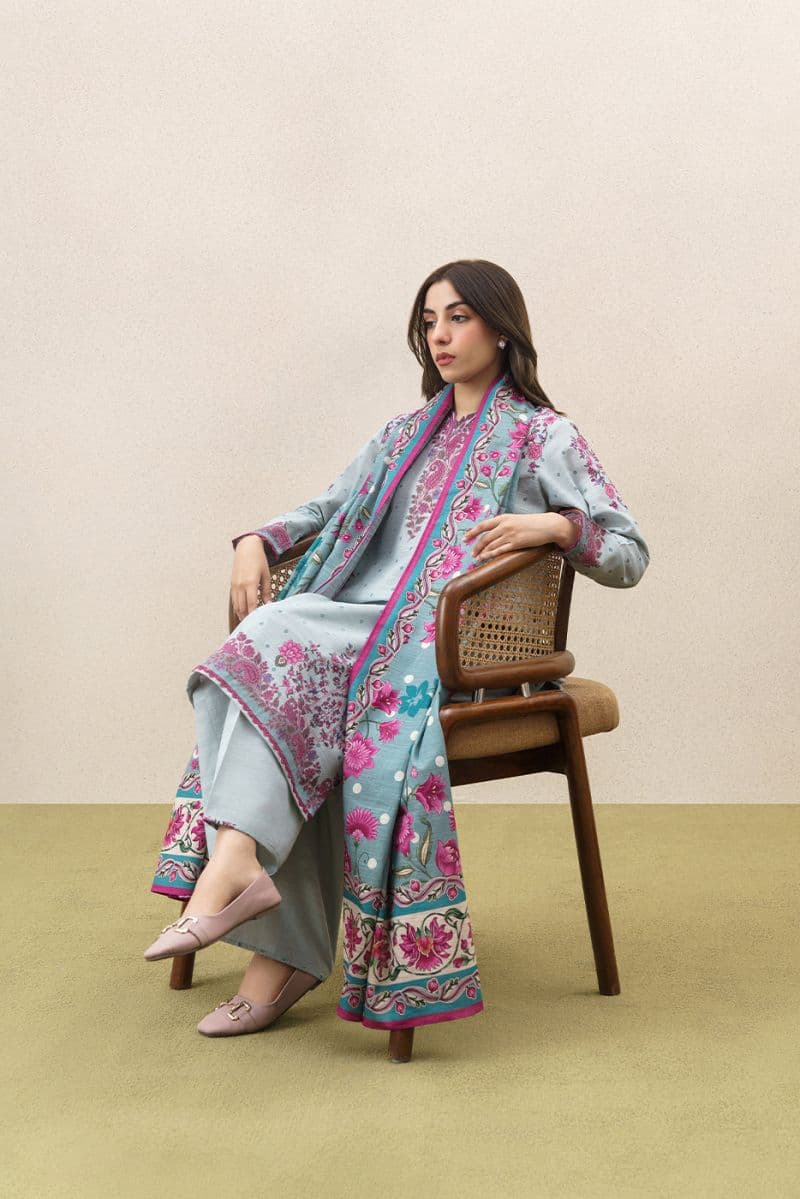 3 PIECE PRINTED KHADDAR SUIT-AUTUMN BREEZE (UNSTITCHED) thumbnail