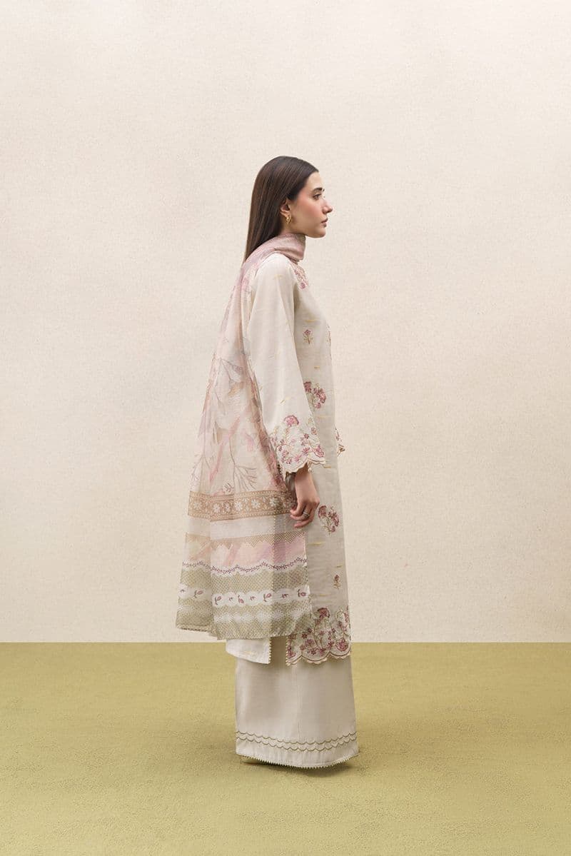 3 PIECE EMBROIDERED YARN DYED JACQUARD SUIT-SERENA GOLD (UNSTITCHED) thumbnail