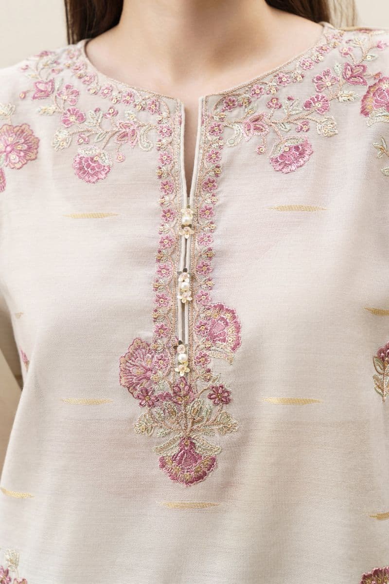 3 PIECE EMBROIDERED YARN DYED JACQUARD SUIT-SERENA GOLD (UNSTITCHED) thumbnail