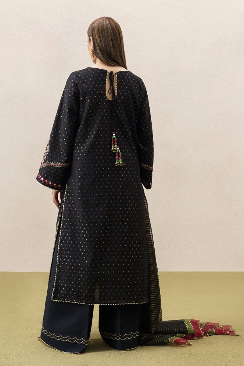 3 PIECE EMBROIDERED YARN DYED JACQUARD SUIT-GARNET GRACE (UNSTITCHED) thumbnail