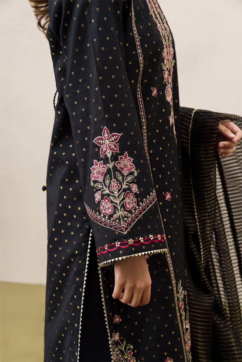 3 PIECE EMBROIDERED YARN DYED JACQUARD SUIT-GARNET GRACE (UNSTITCHED) thumbnail