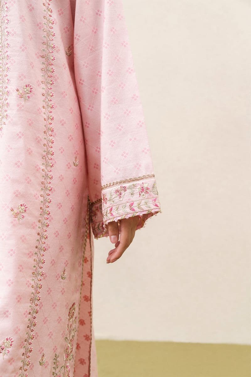 3 PIECE EMBROIDERED YARN DYED JACQUARD SUIT-ETHEREAL BLUSH (UNSTITCHED) thumbnail